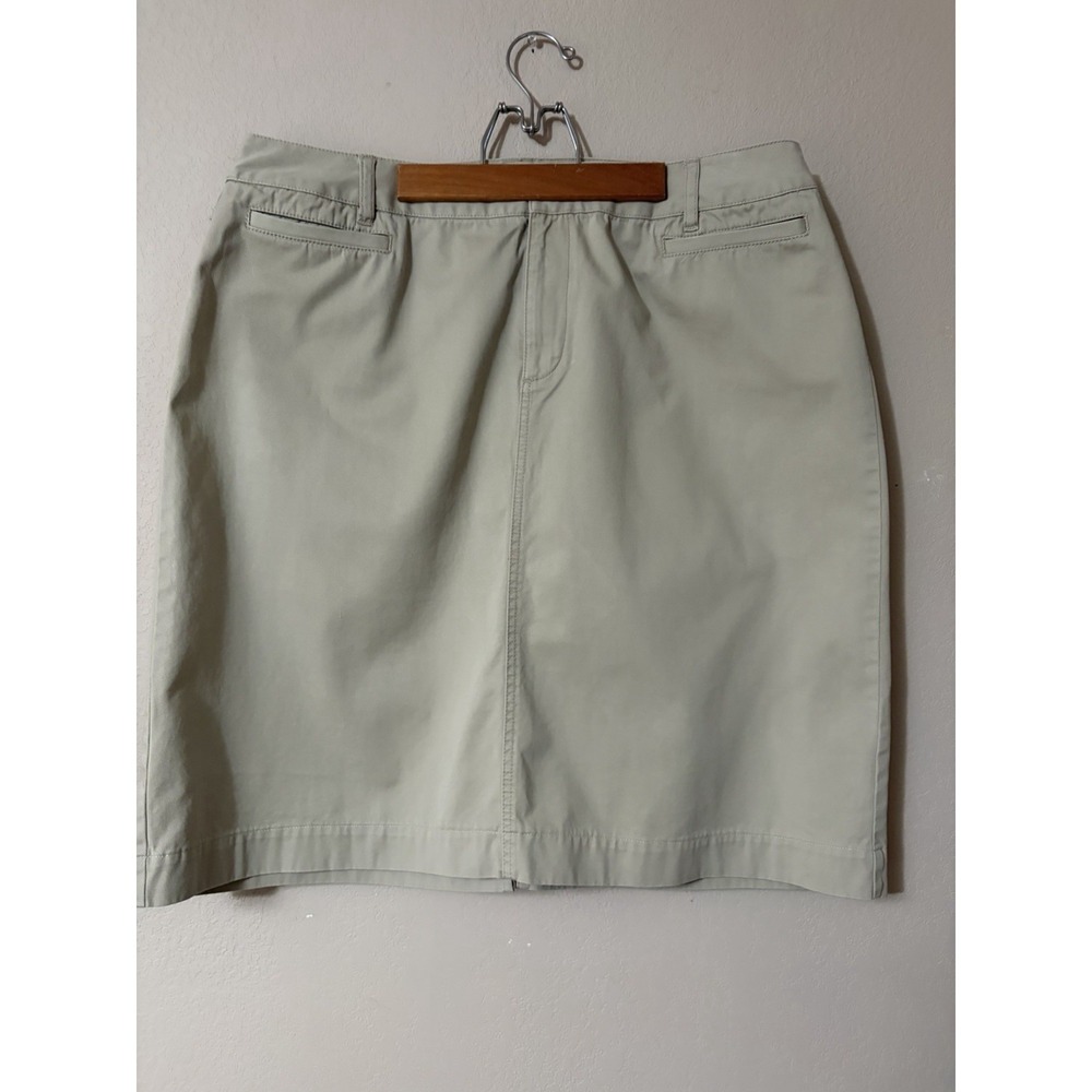 Liz Claiborne 18W Khaki Pencil Skirt Side Elastic Career Plus Size 18 Above Knee